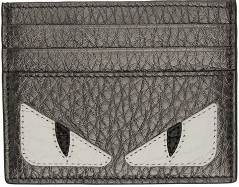 ssense fendi cardholder|Fendi: Grey Bag Bugs Card Holder .